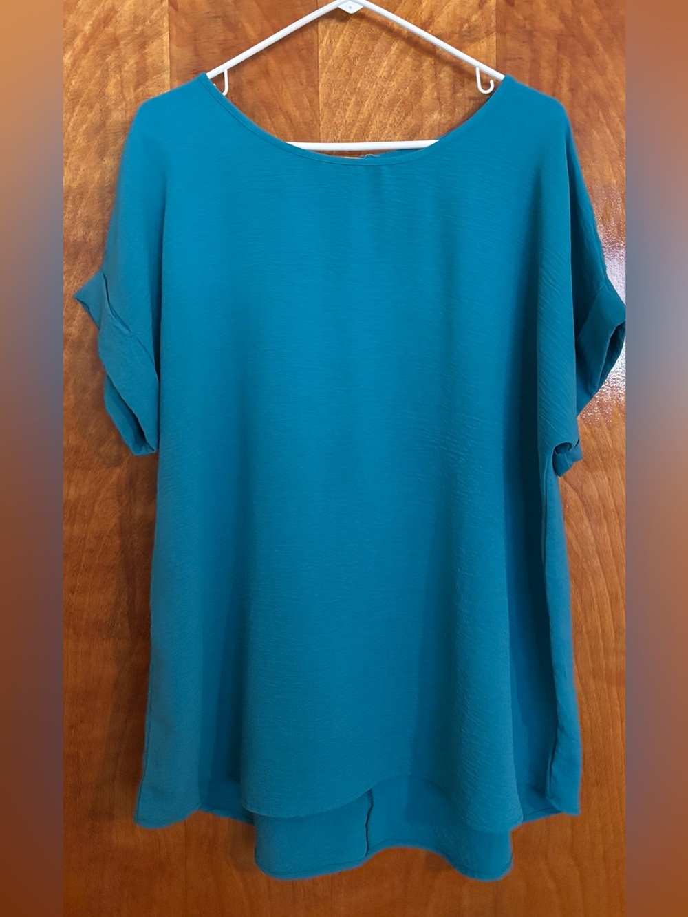Entro Teal Boatneck Short-Sleeve Tunic